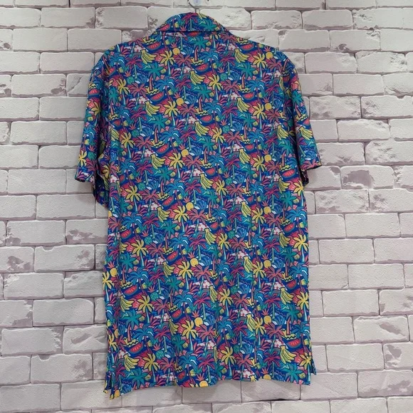 Chubbies Men's Lightweight Performance Polo 2.0 Medium "The Tropical Bunch" - Picture 3 of 13